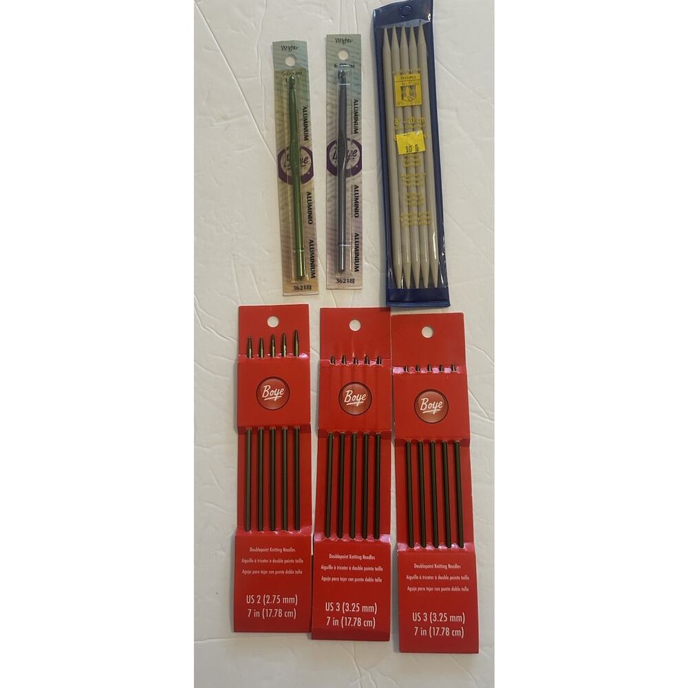 Lot Of 5 Boye Crochet Aluminum Crochet Hooks Knitting Needles #1 IMRA Needle NEW